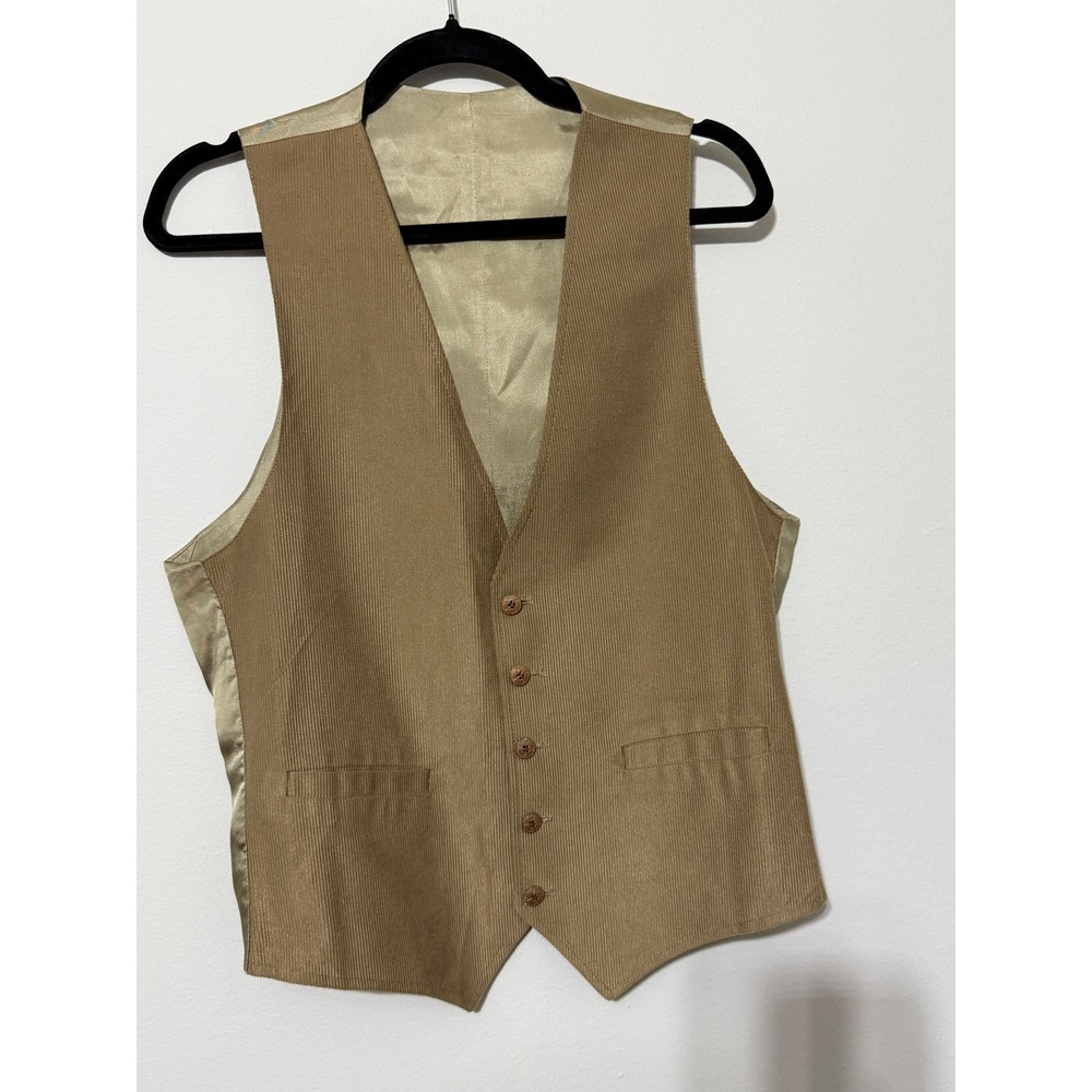 Vtg Corduroy Waistcoat Vest Mens 5 Button grandpacore western 38R preppy‎ 80s